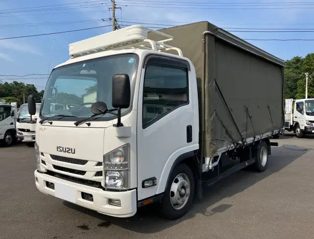 いすゞ エルフ 小型 平ボディ 幌 アルミブロックの中古トラック画像1