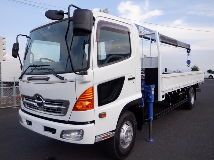 日野 レンジャー 中型 クレーン付 床鉄板 3段｜画像1