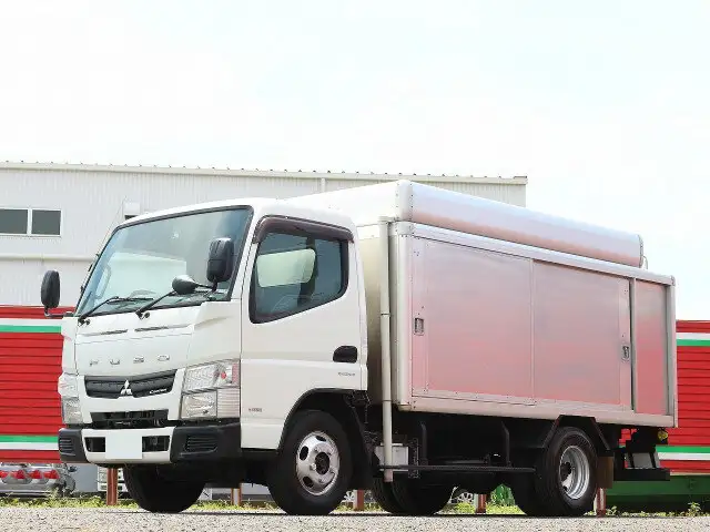三菱 キャンター 小型 アルミバン ボトルカー サイドドアの中古トラック画像1