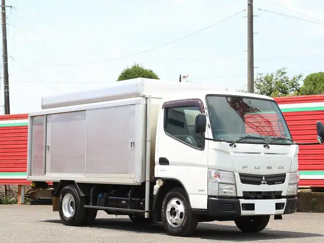 三菱 キャンター 小型 アルミバン ボトルカー サイドドアの中古トラック画像2