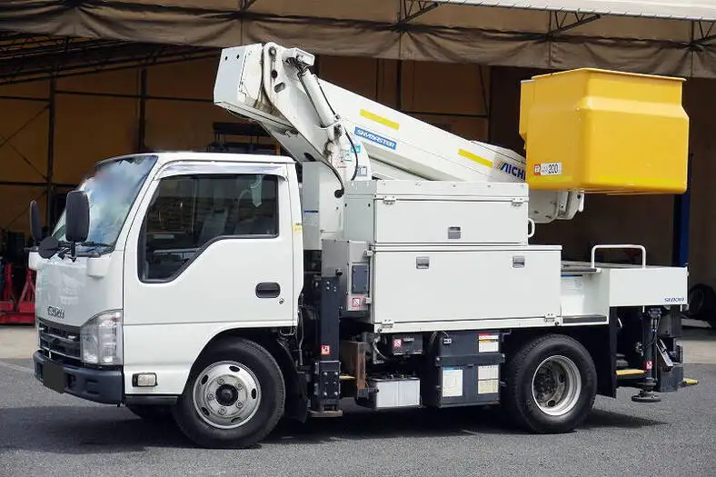 いすゞ エルフ 小型 高所・建柱車 高所作業車 電工仕様 の中古トラック【車両No.151365】