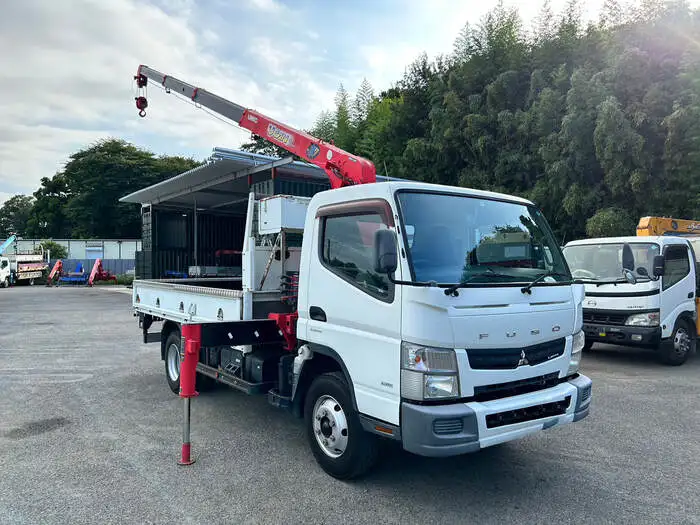 三菱 キャンター 小型 クレーン付 床鉄板 4段の中古トラック画像2