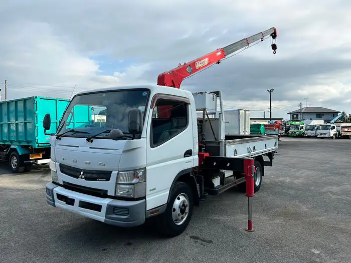 三菱 キャンター 小型 クレーン付 床鉄板 4段の中古トラック画像1