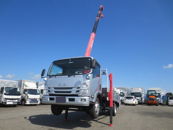 いすゞ エルフ 小型 車両重機運搬 4段クレーン フックイン｜画像3