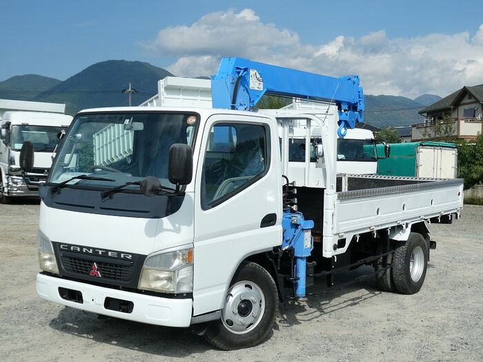 三菱 キャンター 小型 クレーン付 床鉄板 4段｜画像1