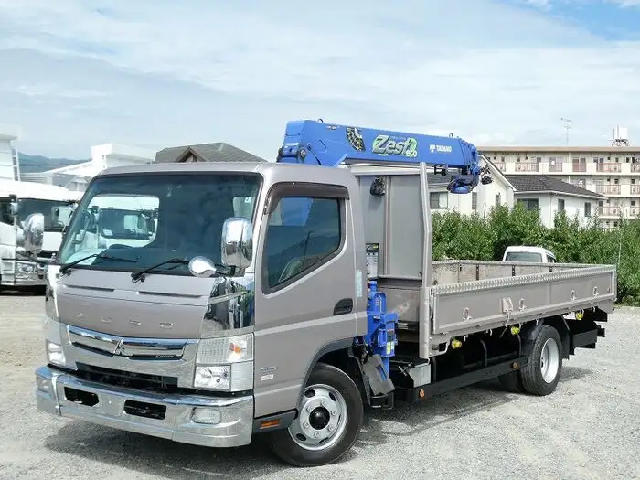 三菱 キャンター 小型 クレーン付 床鉄板 4段の中古トラック画像1