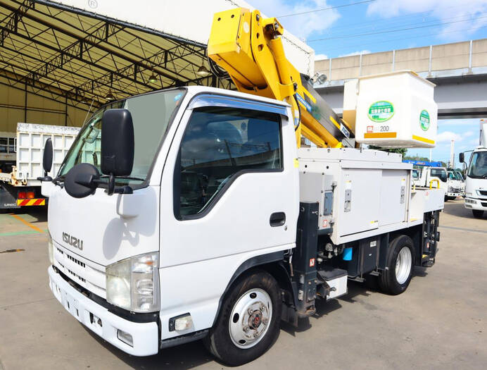 いすゞ エルフ 小型 高所・建柱車 高所作業車 電工仕様｜画像1