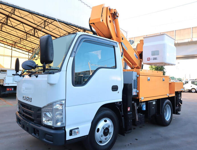 いすゞ エルフ 小型 高所・建柱車 高所作業車 電工仕様｜画像1