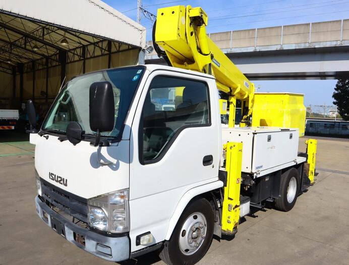 いすゞ エルフ 小型 高所・建柱車 高所作業車 電工仕様｜画像1