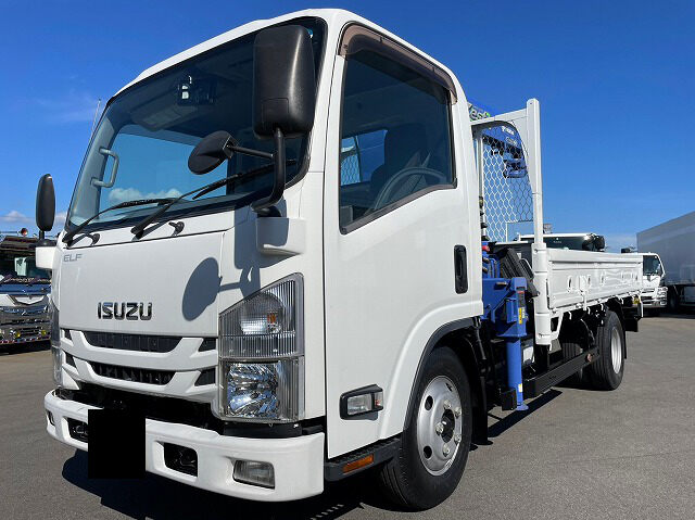 いすゞ エルフ 小型 クレーン付 床鉄板 4段｜画像1
