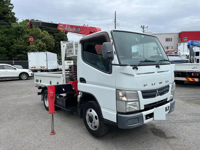 三菱 キャンター 小型 クレーン付 床鉄板 3段の中古トラック画像2