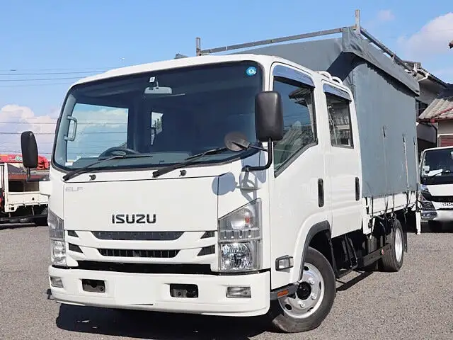 いすゞ エルフ 小型 平ボディ Wキャブ 幌の中古トラック画像1