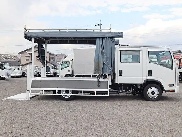 いすゞ エルフ 小型 平ボディ Wキャブ 幌の中古トラック画像8