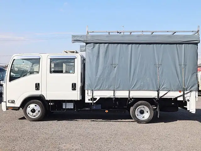 いすゞ エルフ 小型 平ボディ Wキャブ 幌の中古トラック画像5