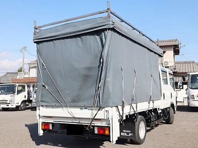 いすゞ エルフ 小型 平ボディ Wキャブ 幌の中古トラック画像3