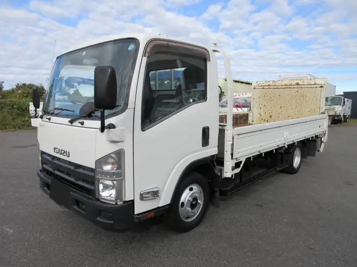 いすゞ エルフ 小型 平ボディ パワーゲート 床鉄板の中古トラック画像1