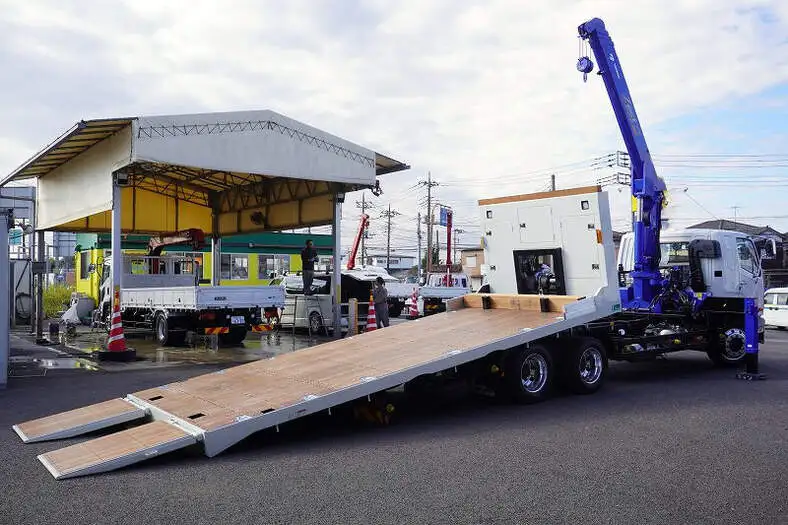 三菱 ファイター 中型/増トン 車両重機運搬 4段クレーン ラジコンの中古トラック画像4