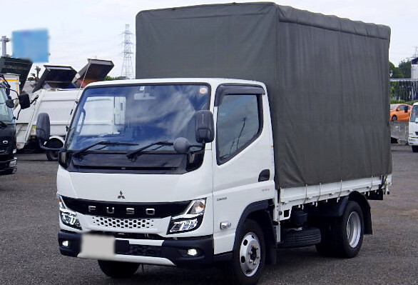 三菱 キャンター 小型 平ボディ 幌 2TG-FBA00｜画像1