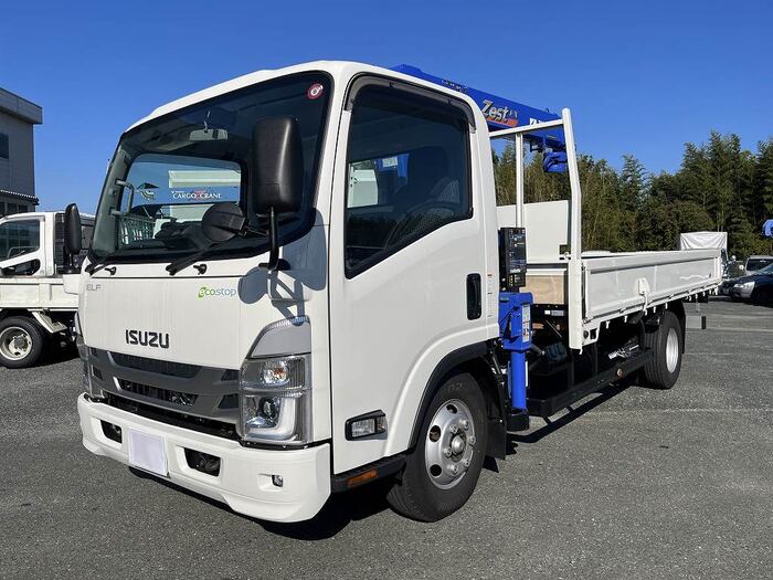 いすゞ エルフ 小型 クレーン付 超ロング