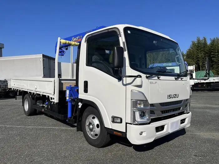 いすゞ エルフ 小型 クレーン付 床鉄板 3段の中古トラック画像2