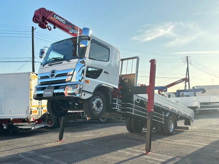 日野 レンジャー 中型/増トン 車両重機運搬 4段クレーン ラジコン｜画像1