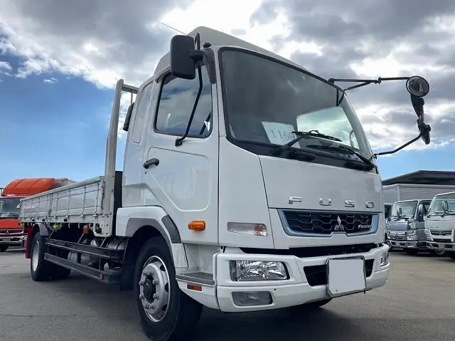 三菱 ファイター 中型/増トン 平ボディ ベッド 2KG-FK62FYの中古トラック画像1