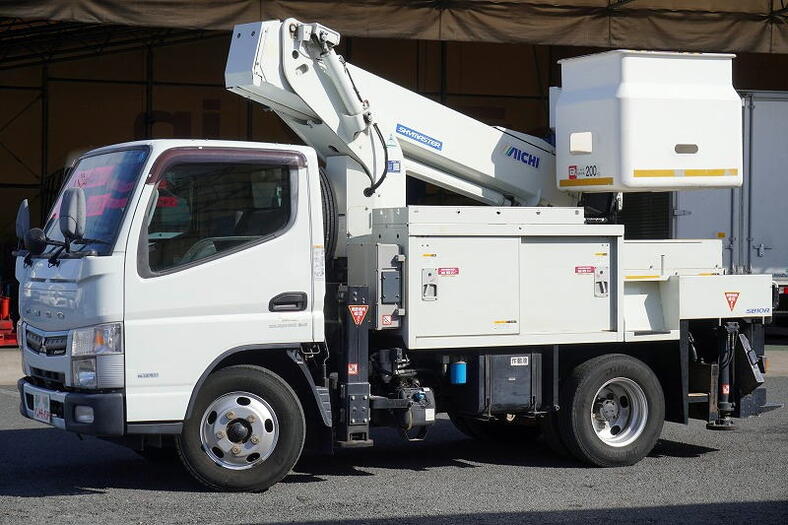 三菱 キャンター 小型 高所・建柱車 高所作業車 電工仕様｜画像1