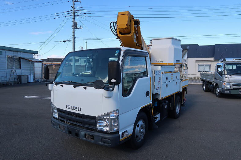 いすゞ エルフ 小型 高所・建柱車 高所作業車 BKG-NKR85AN｜画像1