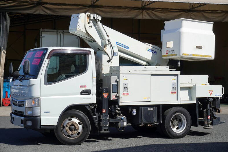 三菱 キャンター 小型 高所・建柱車 高所作業車 電工仕様｜画像1