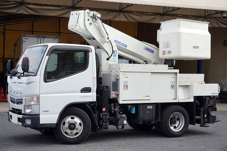 三菱 キャンター 小型 高所・建柱車 高所作業車 電工仕様｜画像1