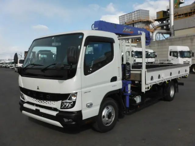 三菱 キャンター 小型 クレーン付 床鉄板 4段の中古トラック画像1