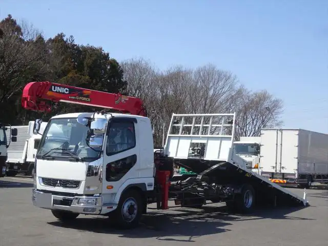 三菱 ファイター 中型/増トン 車両重機運搬 4段クレーン ラジコンの中古トラック画像1