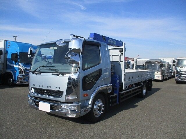 三菱 ファイター 中型/増トン クレーン付き(ユニック) 床鉄板 4段｜画像1