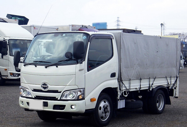 日野 デュトロ 小型 平ボディ 幌 パワーゲート｜画像1