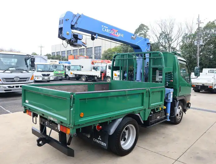 三菱 キャンター 小型 クレーン付 床鉄板 3段の中古トラック画像2