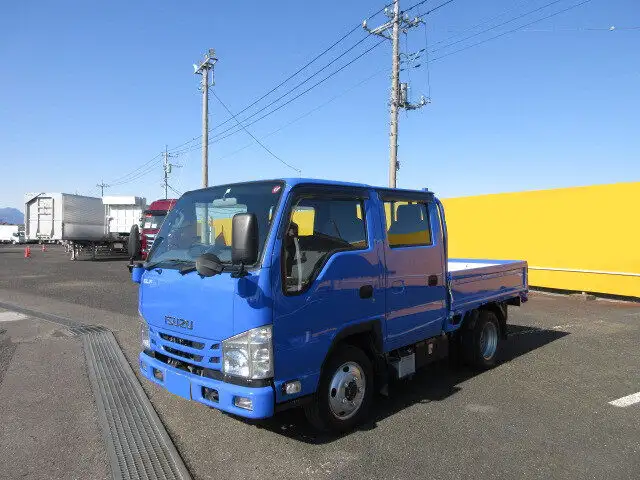 いすゞ エルフ 小型 平ボディ Wキャブ 床鉄板の中古トラック画像1