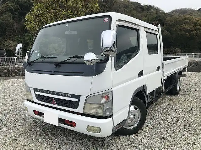 三菱 キャンター 小型 平ボディ Wキャブ(ダブルキャブ) 床鉄板の中古トラック画像1