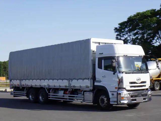 日産UD クオン 大型 平ボディ ハイルーフ 幌の中古トラック画像2