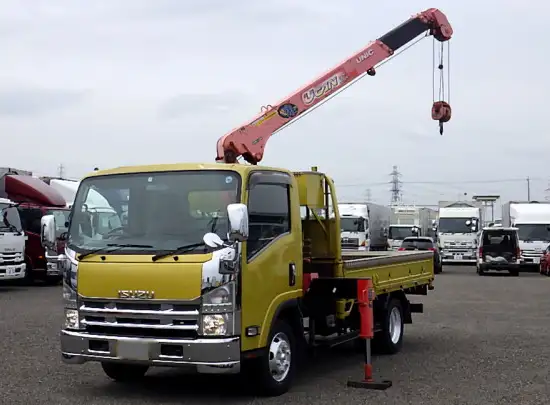 いすゞ エルフ 小型 クレーン付 床鉄板 4段 の中古トラック【車両No.165071】