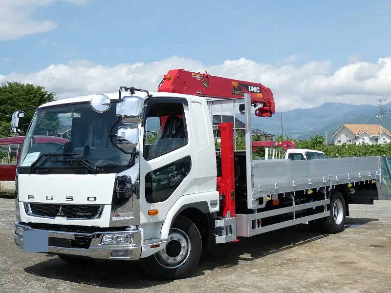 三菱 ファイター 中型/増トン 車両重機運搬 4段クレーン ラジコンの中古トラック画像1
