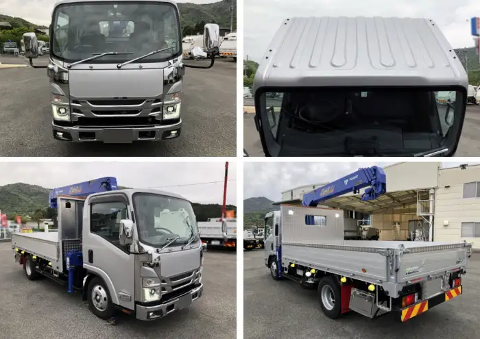 いすゞ エルフ 小型 クレーン付 床鉄板 アルミブロックの中古トラック画像2