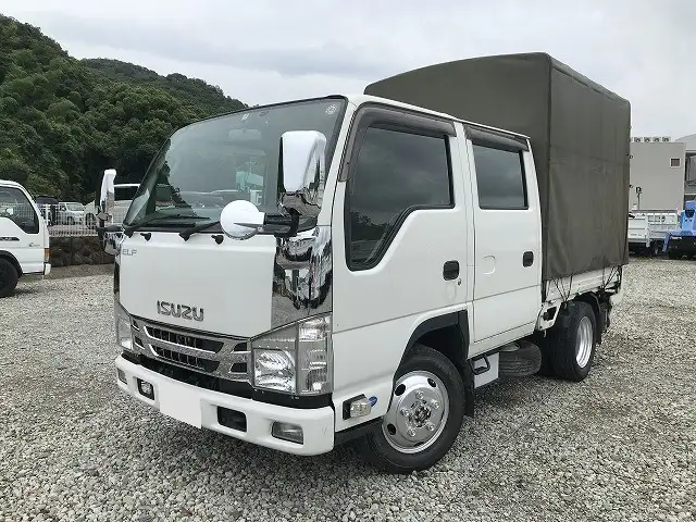 いすゞ エルフ 小型 平ボディ Wキャブ 幌 の中古トラック【車両No.168415】