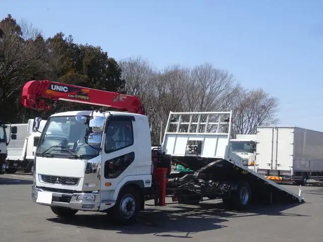 三菱 ファイター 中型/増トン 車両重機運搬 4段クレーン ラジコンの中古トラック画像1