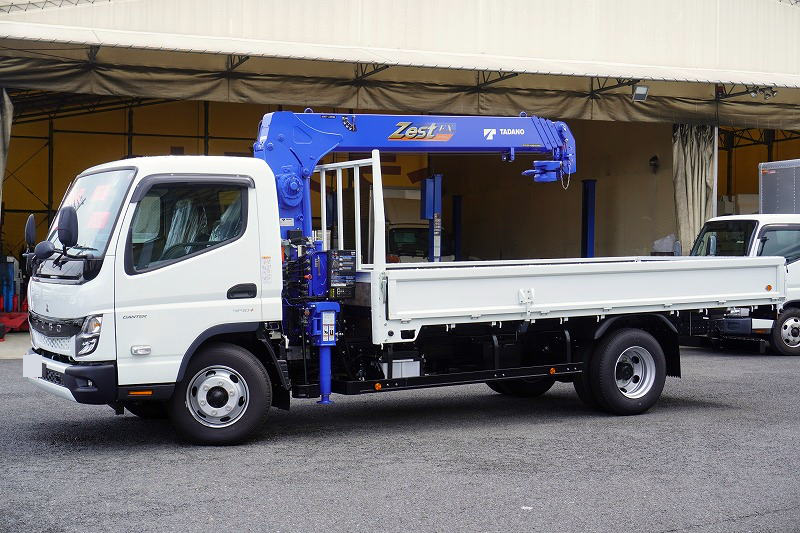三菱 キャンター 小型 クレーン付 超ロング