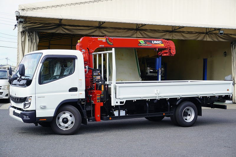 三菱 キャンター 小型 クレーン付 超ロング