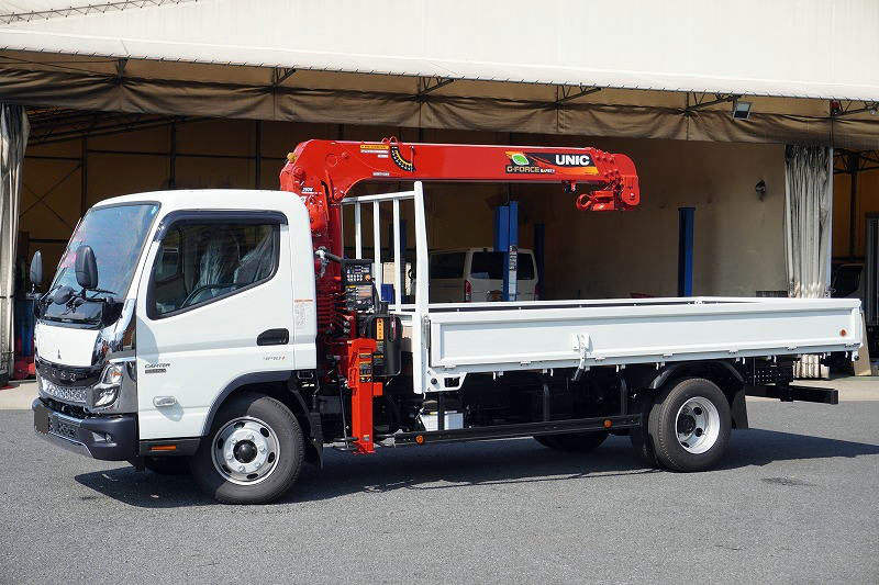 三菱 キャンター 小型 クレーン付 超ロング