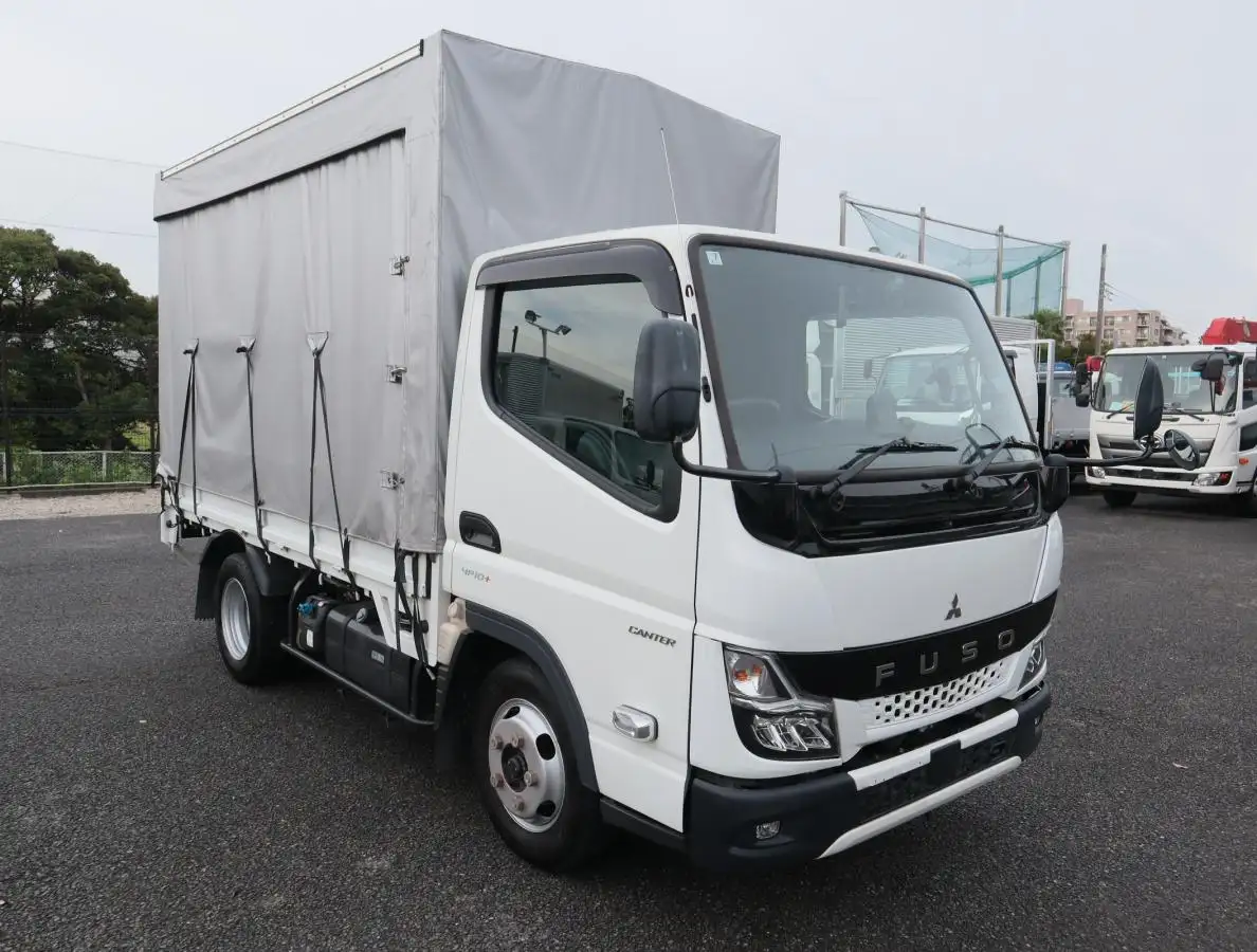 三菱 キャンター 小型 平ボディ 幌 床鉄板の中古トラック画像2
