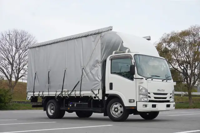 いすゞ エルフ 小型 平ボディ 幌 2RG-NPR88ARの中古トラック画像2