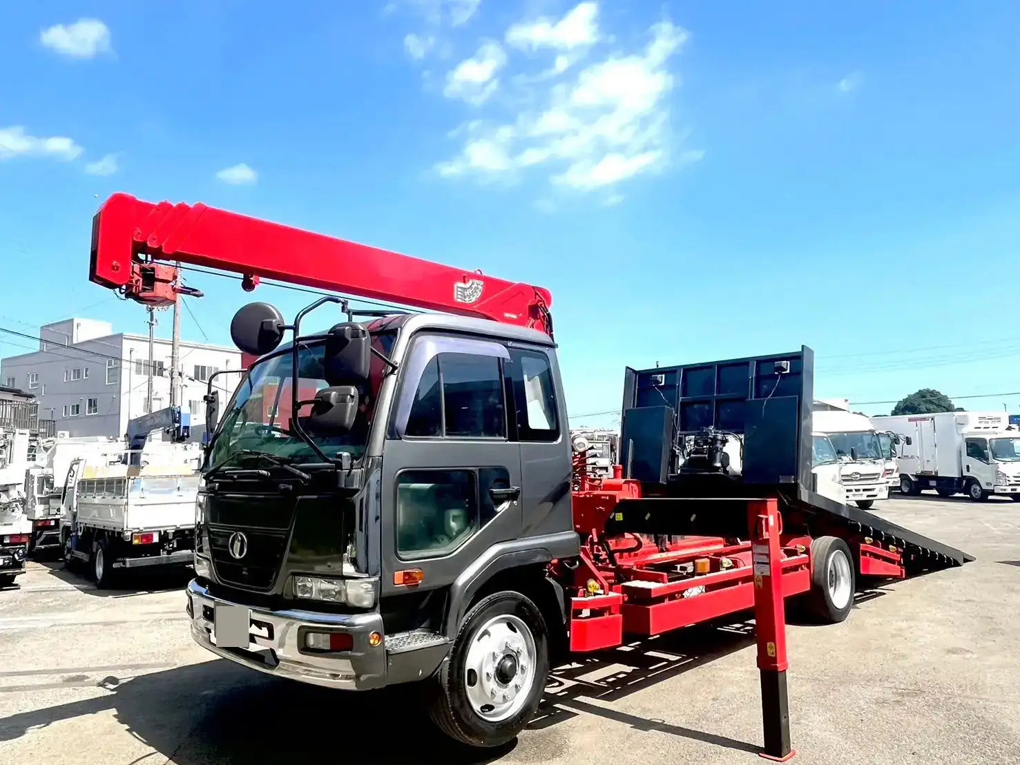 日産UD コンドル 中型/増トン 車両重機運搬 4段クレーン ラジコンの中古トラック画像1