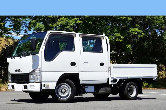 いすゞ エルフ 小型 平ボディ Wキャブ 床鉄板｜画像1